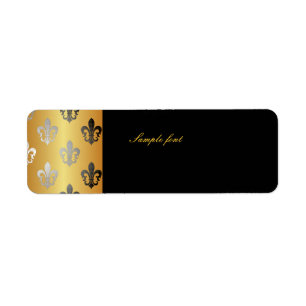 Black Gold Fleur de lis en oro Label