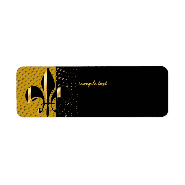Black Gold Fleur de lis Label (Front)