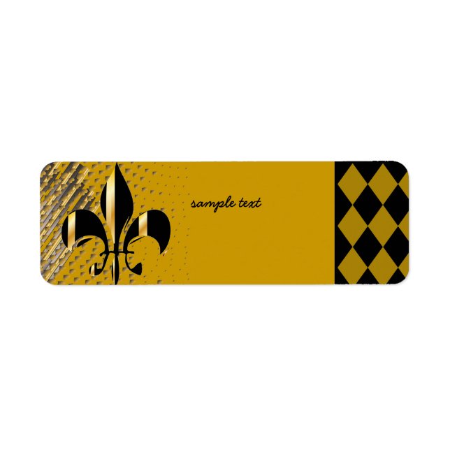 Black Gold Fleur de lis Label (Front)