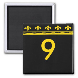 Black & Gold Fleur De Lis  Letters & Numbers Magnet