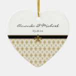 Black Gold Fleur De Lis Pattern Wedding Ceramic Ornament at Zazzle