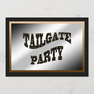 Black Gold Fleur de Lis Tailgate Party Invitation