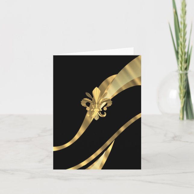 Black & gold fleur de lys card (Front)