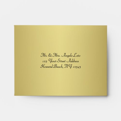 Black Gold Floral A2 Envelope for RSVP Cards