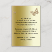 Black, Gold Floral Butterflies Enclosure Card (Back)