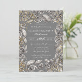 Black Gold Floral Confetti Watercolor Baby Shower Invitation (Standing Front)