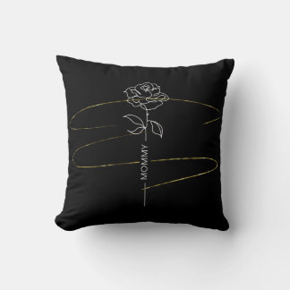 Black & Gold Floral Pillow – Stylish Mom Décor