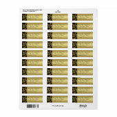 Black, Gold Floral Return Address Label (Full Sheet)