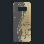 Black & Gold Floral Swirls Design Uncommon Samsung Galaxy S8 Case<br><div class="desc">Elegant black and gold elegant floral swirls design</div>