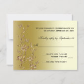 Black, Gold Floral with Butterflies Reply Card (Back)