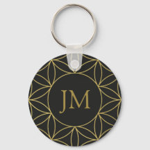 Black & Gold Flower of Life Monogram