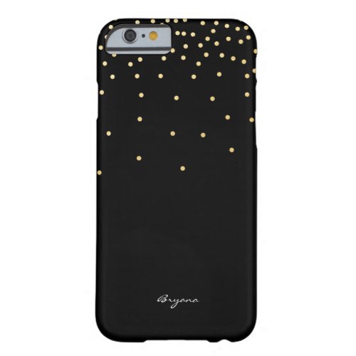 Black  Gold Foil Confetti Dots Phone Case Cover