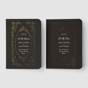 Black & Gold Foil Elegant Vow Books