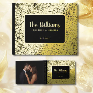 Black Gold Foil Guest Book Photo Guestbook Texture