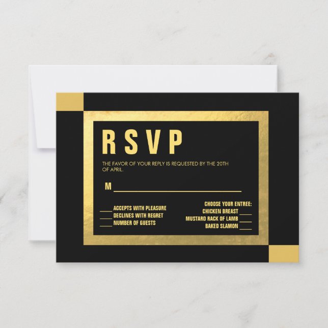 Black + Gold Foil RSVP | WEDDINGS (Front)