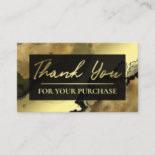 Black Gold Foil Styled Thank You For Your Purchase Business Card