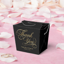 Black & Gold Foil Thank You Calligraphy Wedding