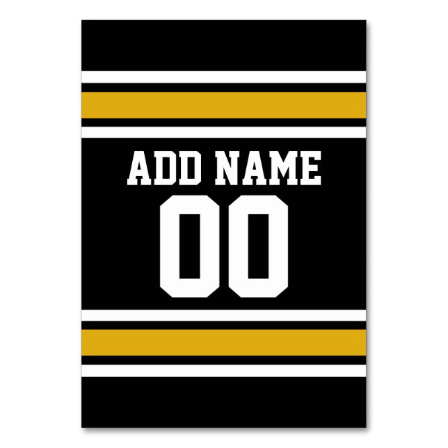 Black Gold Football Jersey Custom Name Number Table Number (Front)