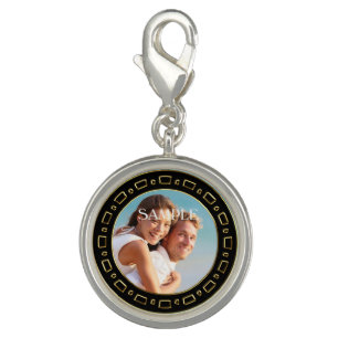 Black Gold Frame Sweetheart Photo Template Charm