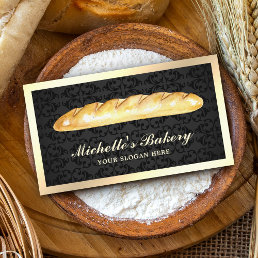 Black Gold French Bread Baguette Bakery Business Card