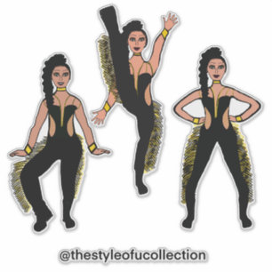 Black Gold Fringe Dancer #2 Sticker