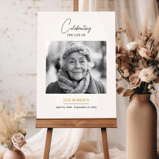 Black Gold Funeral In Loving Memory Custom Photo Foam Board