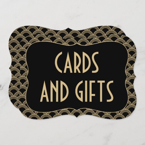Black  Gold Gatsby Wedding Cards  Gifts Sign