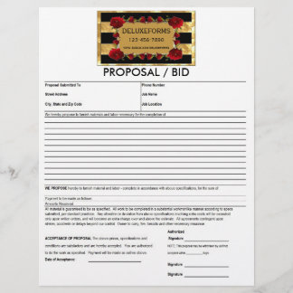 Black Gold Gem Roses Proposal Form