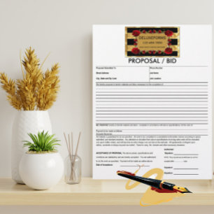 Black Gold Gem Roses Proposal Form