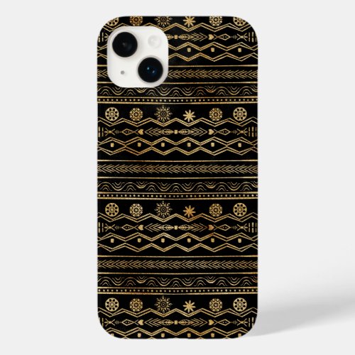 Black Gold Geometric Aztec Tribal Case_Mate iPhone 14 Plus Case