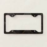 Black &amp; Gold Geometric Pattern License Plate Frame at Zazzle