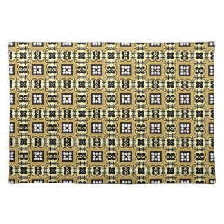 Black Gold Geometric Pattern Place Mat