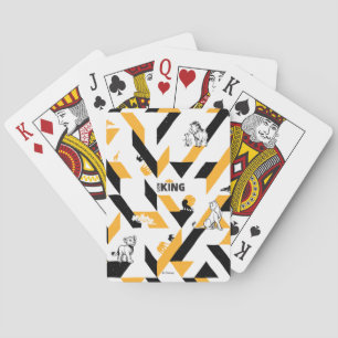 Black & Gold Geometric Pattern Playing Cards