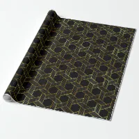 Gold & Black Geometric Design Gift Wrapping Paper-unique High