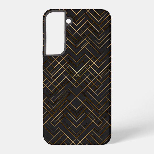 Black Gold Geometric Samsung Galaxy Case (Back)