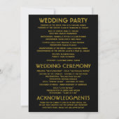 Black & Gold Geometric Wedding Programs (Back)
