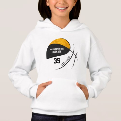 black gold girls basketball team colors hoodie
