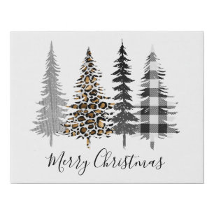 Black Gold Glam Christmas Faux Canvas Print