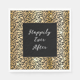 Black Gold Glam Leopard Napkins