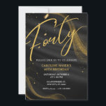 Black & Gold Glitter 40th Birthday Invitation<br><div class="desc">Celebrate a milestone in style with this Black & Gold Glitter 40th Birthday Party Invitation! Featuring elegant black backgrounds, sparkling gold accents, and a touch of glam, this design is perfect for honoring forty fabulous years. Whether it’s a chic dinner party, cocktail event, or glamorous celebration, this invitation sets the...</div>