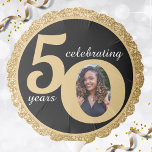 Black & Gold Glitter 50 Fifty Years 50th Birthday Balloon<br><div class="desc">Black and gold glitter happy birthday balloon for a 50 year old.  Sparkly glam design great for women.  Customize the age to suit your occasion and add a personal photograph of the recipient.  Great for a 50th anniversary or birthday party decoration for a fiftieth birthday bash.</div>