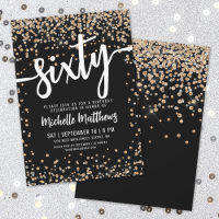 Black Gold Glitter 60th Birthday