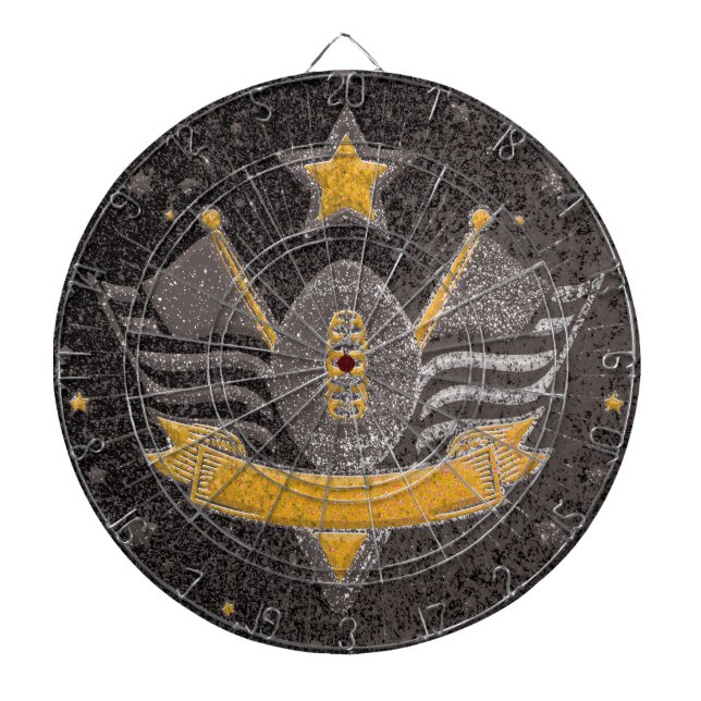 Black Gold Glitter American Football Jersey MVP  Dart Board (Front)