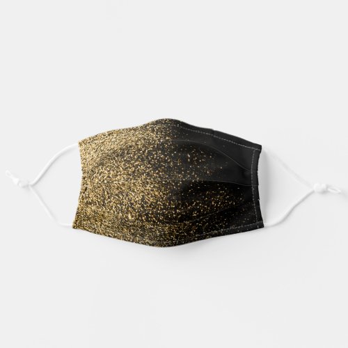 Black Gold Glitter Cute Simple Modern for Her Adult Cloth Face Mask