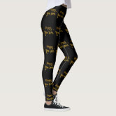 Smile Sparkle Shine Black Gold Ladies Leggings