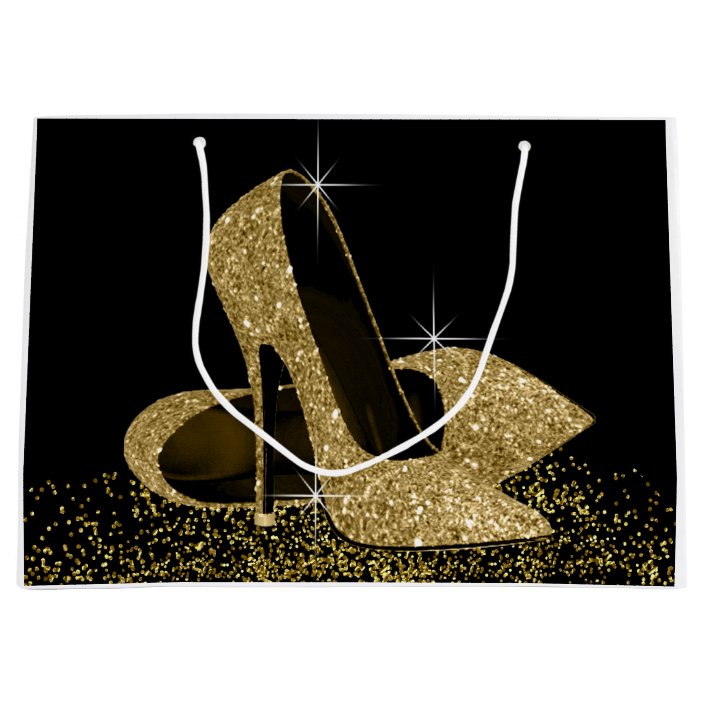 black and gold glitter shoes