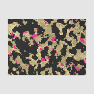 Black Gold Glitter Hot Pink Abstract Peeling Glam Tissue Paper