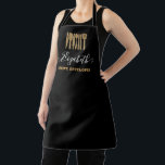 Black Gold Glitter Kitchen Utensils Script Name Apron<br><div class="desc">Black Gold Glitter Kitchen Utensils Script Name Apron</div>
