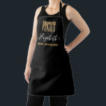 Black Gold Glitter Kitchen Utensils Script Name Apron<br><div class="desc">Black Gold Glitter Kitchen Utensils Script Name Apron</div>