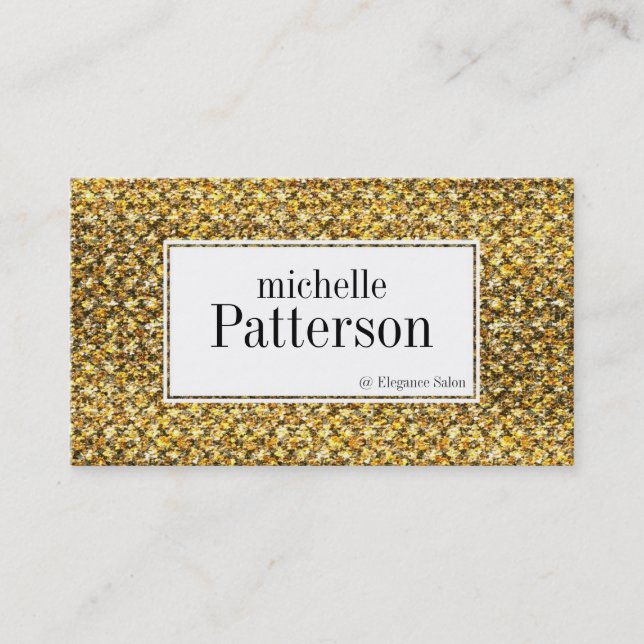 Black Gold Glitter Look Appointment Business Cards (Front)